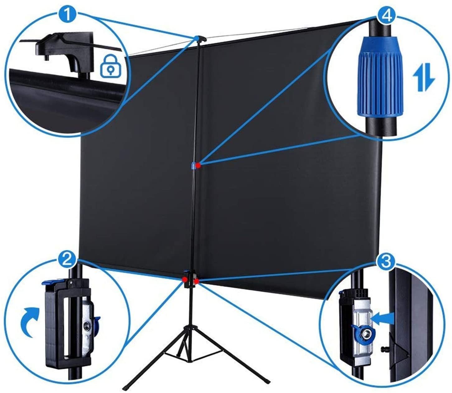 E40 Écran de Projecteur Portable Avec Trépied 200x200cm – Image 3