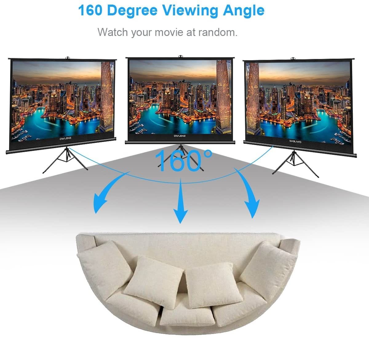 E40 Écran de Projecteur Portable Avec Trépied 200x200cm – Image 6