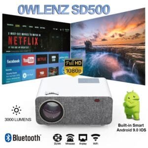 SD500 WIFI Android Projecteur 3000 Lumens FHD