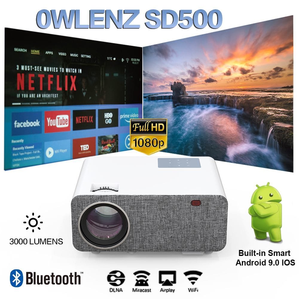 SD500 WIFI Android Projecteur 3000 Lumens FHD