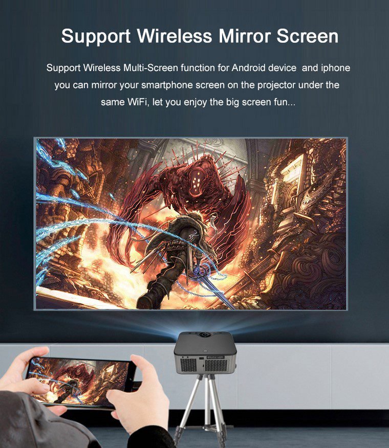 SD800 WIFI Android 9.0 Projecteur HD 3500 Lumens – Image 7