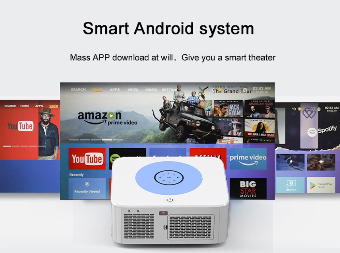 SD800 WIFI Android 9.0 Projecteur HD 4000 Lumens Blanc – Image 7