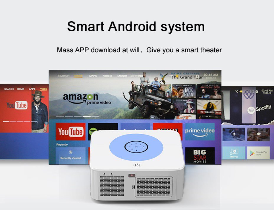 SD800 WIFI Android 9.0 Projecteur HD 4000 Lumens Blanc – Image 8