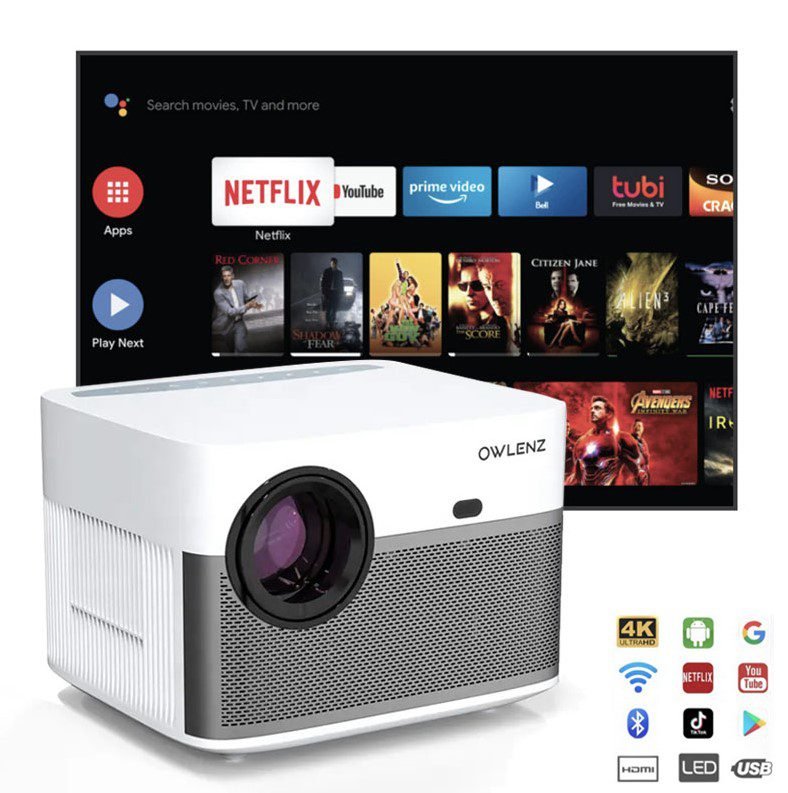 SD600 WIFI Android 9.0 Projecteur FHD 4000 Lumens Auto Focus
