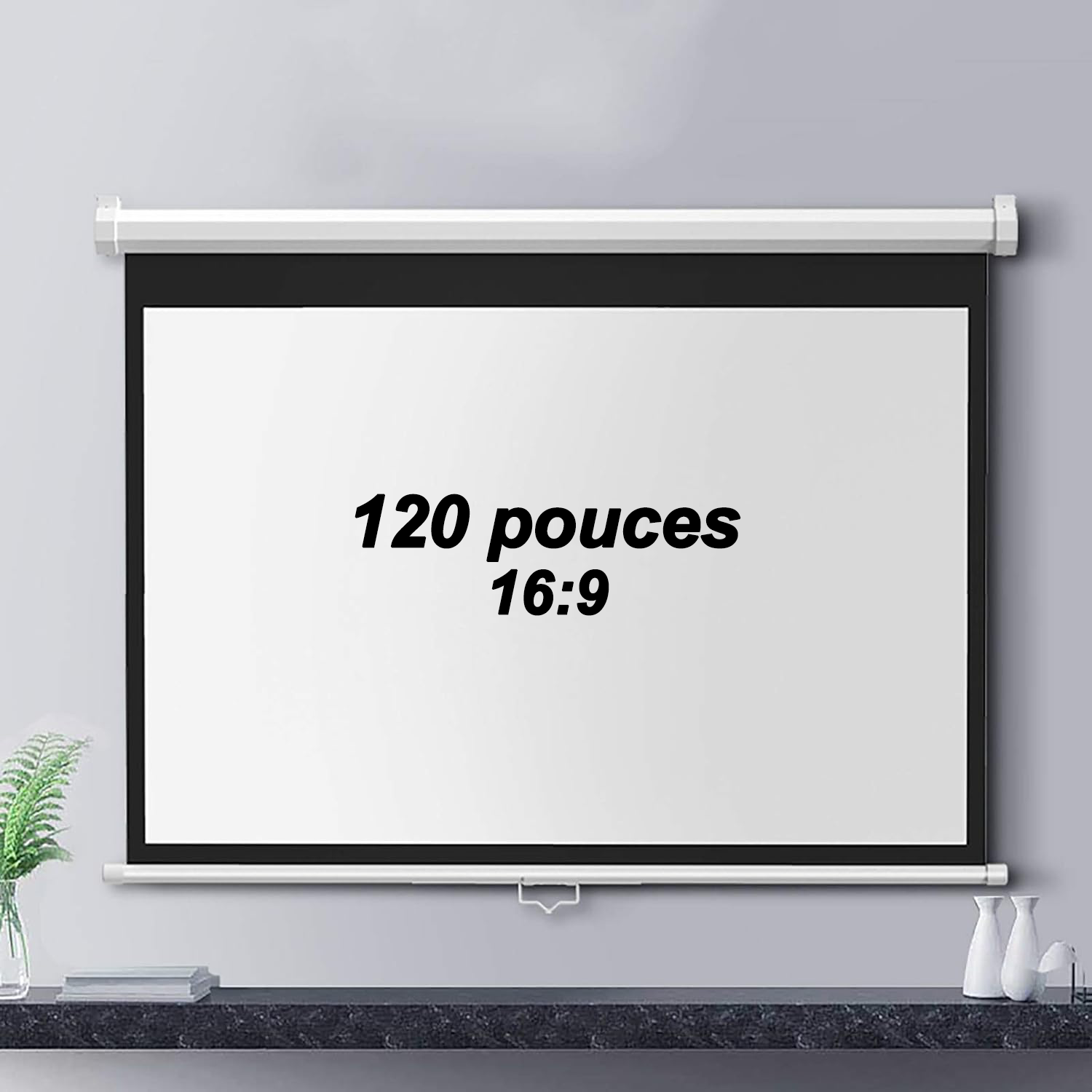 W120 Écran de Projection Manuel 120 Pouces – Format 16:9