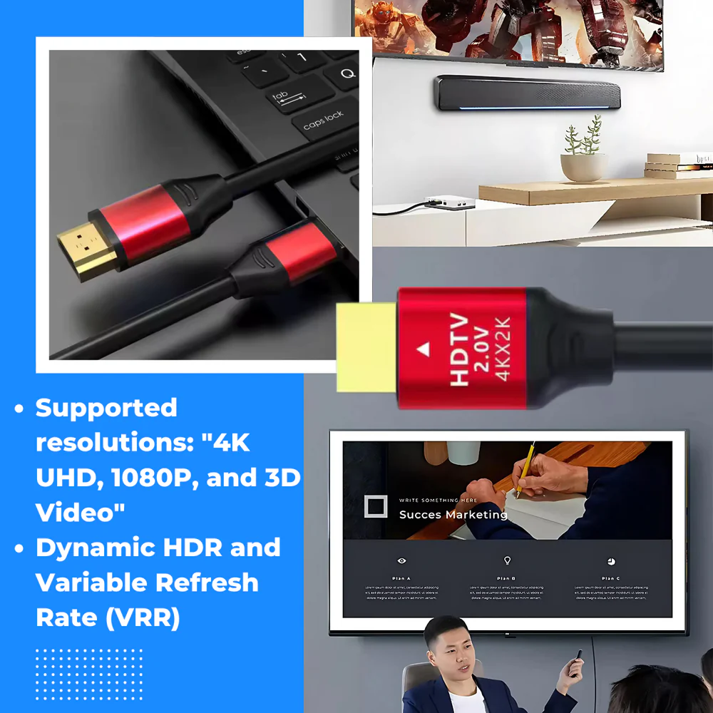 Câble HDMI 4K Haute Vitesse HDTV 2.0v 20M – Image 4